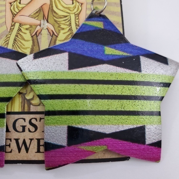 Ragstock‎ Jewelry Earrings Star Big Statement Strip - Picture 3 of 8